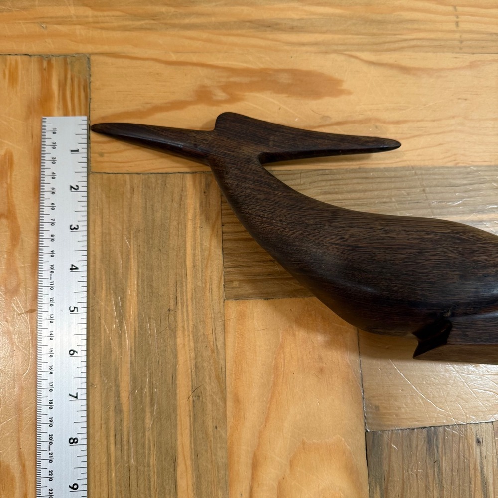 Vintage 70s Wooden Mid Century Modern Decor Folk Art Bird Carving Sculpture - Picture 5 of 13